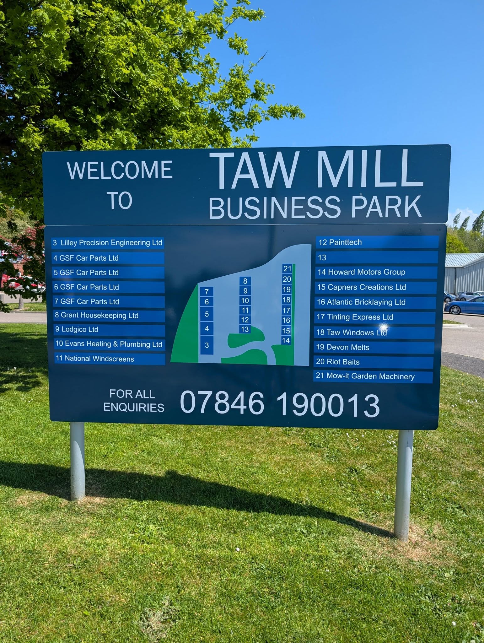 Taw Mill Business Park wayfinding signage